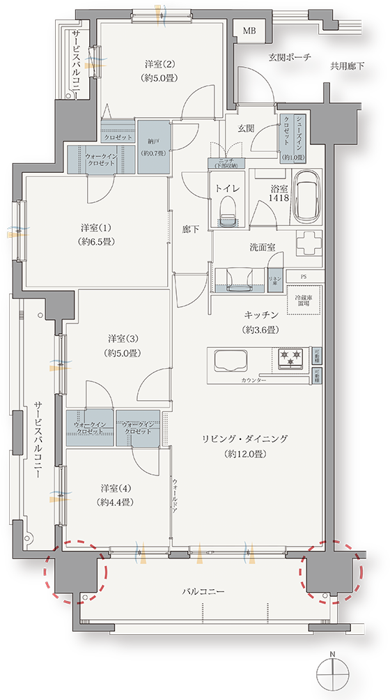 間取り図：ATYPE / 4LDK+N+3WIC+SIC