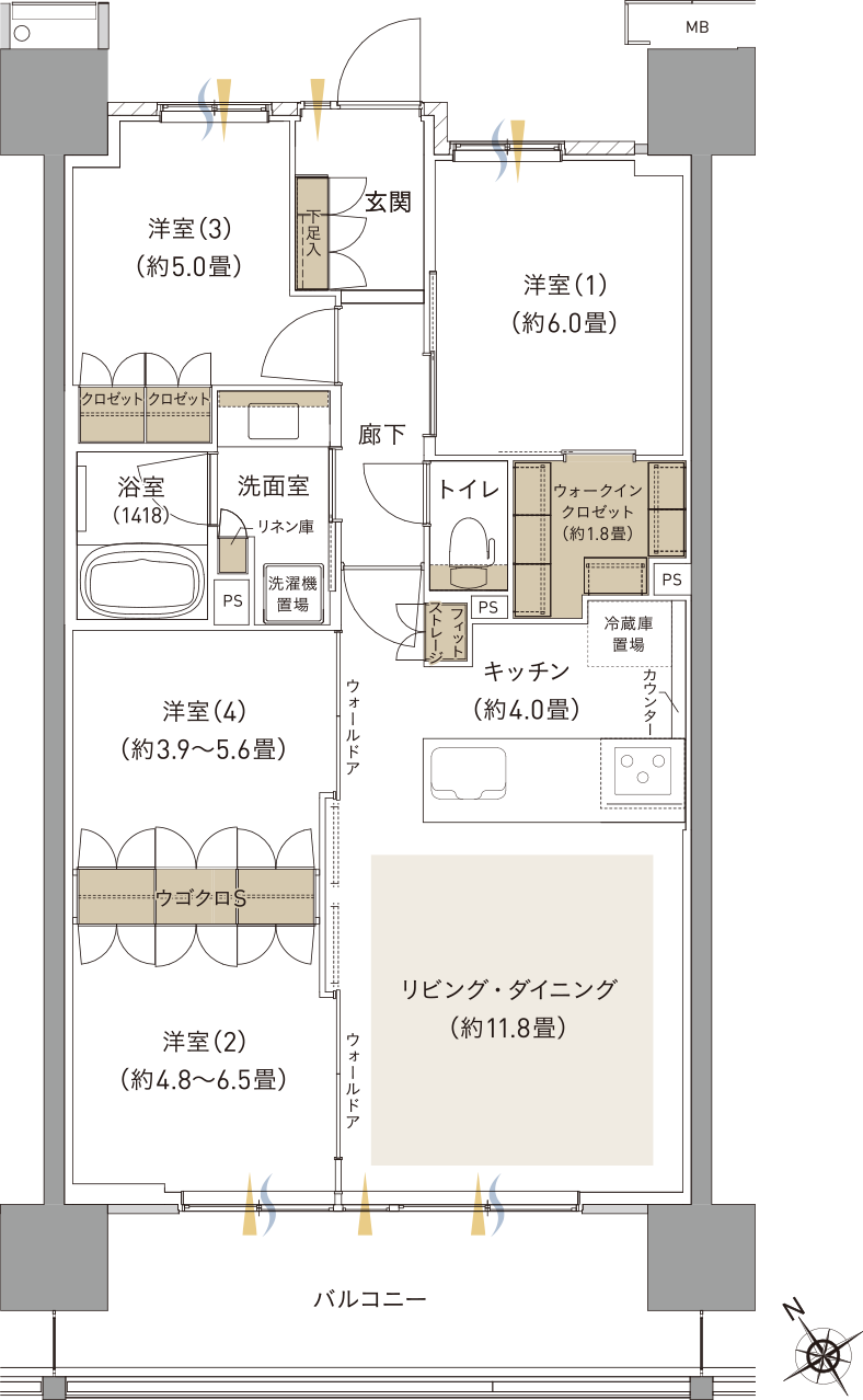 K1タイプ間取り