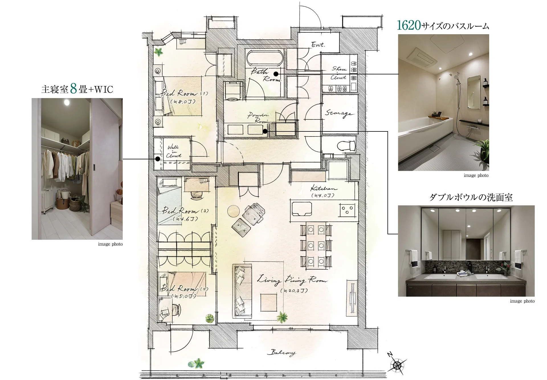 Rタイプ家具付間取り