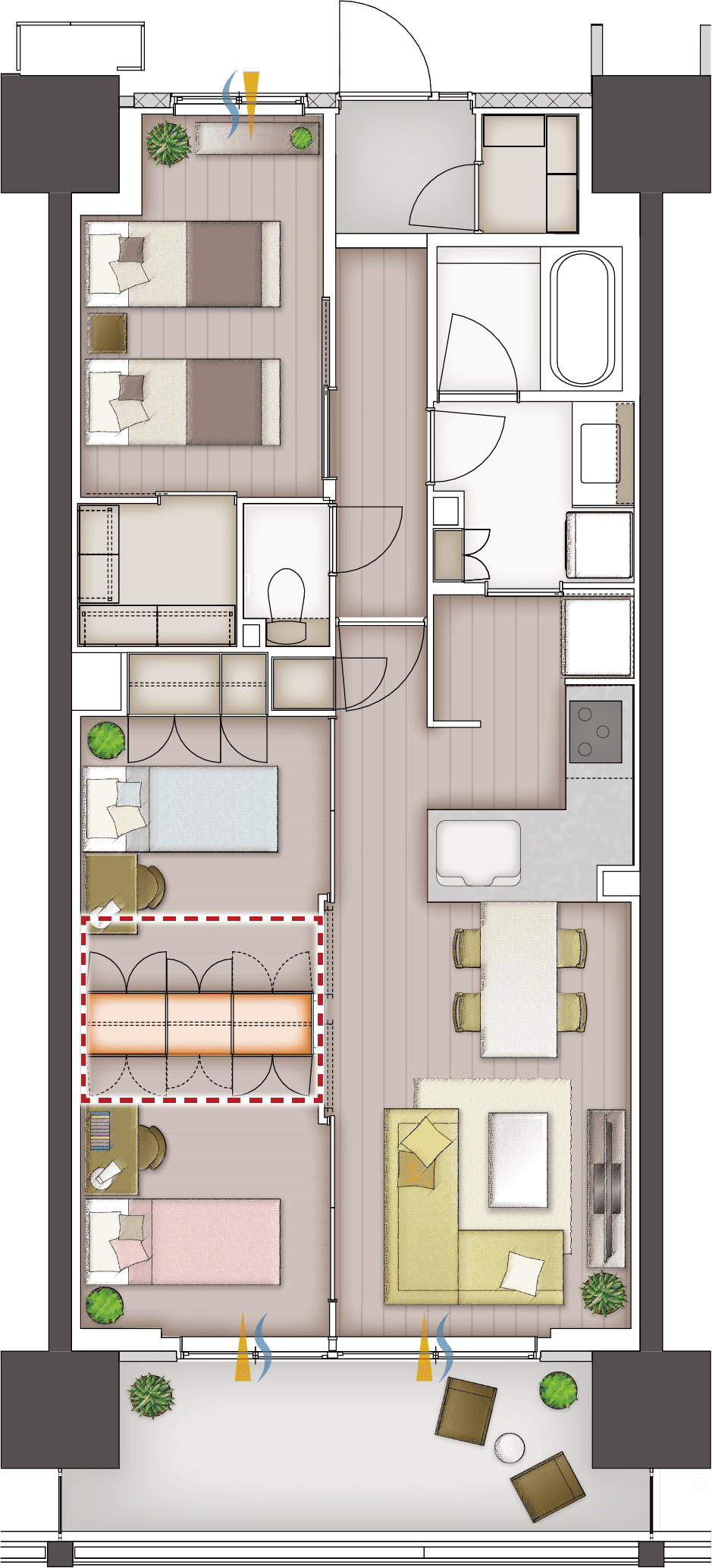 【UGOCLO Sの間取り例】H2タイプ