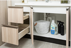 開き扉＋2段引き出し収納