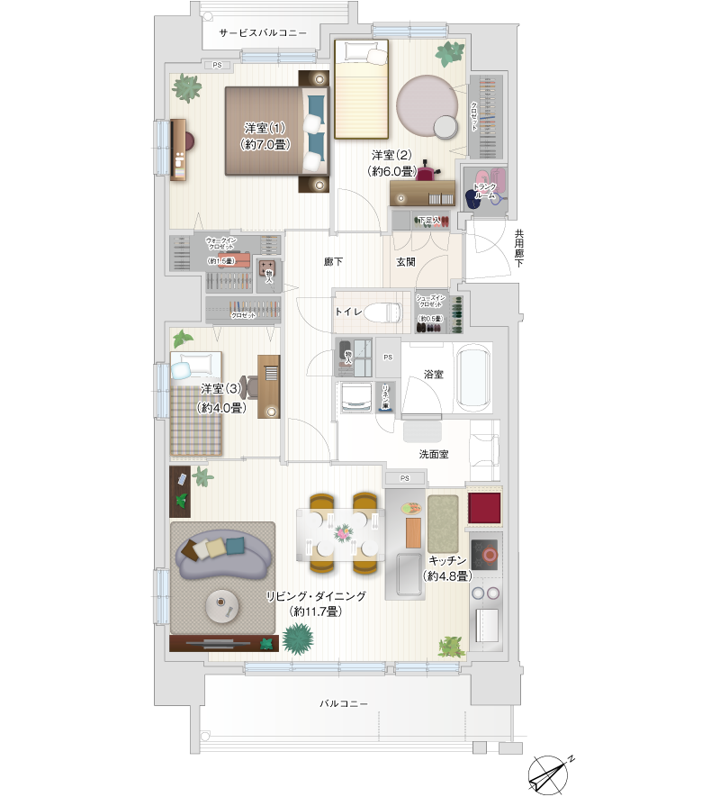 A TYPE 家具レイアウト