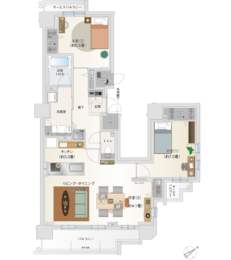 I TYPE 家具レイアウト