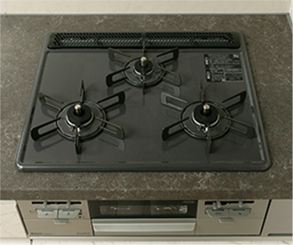 3口ホーロートップコンロ