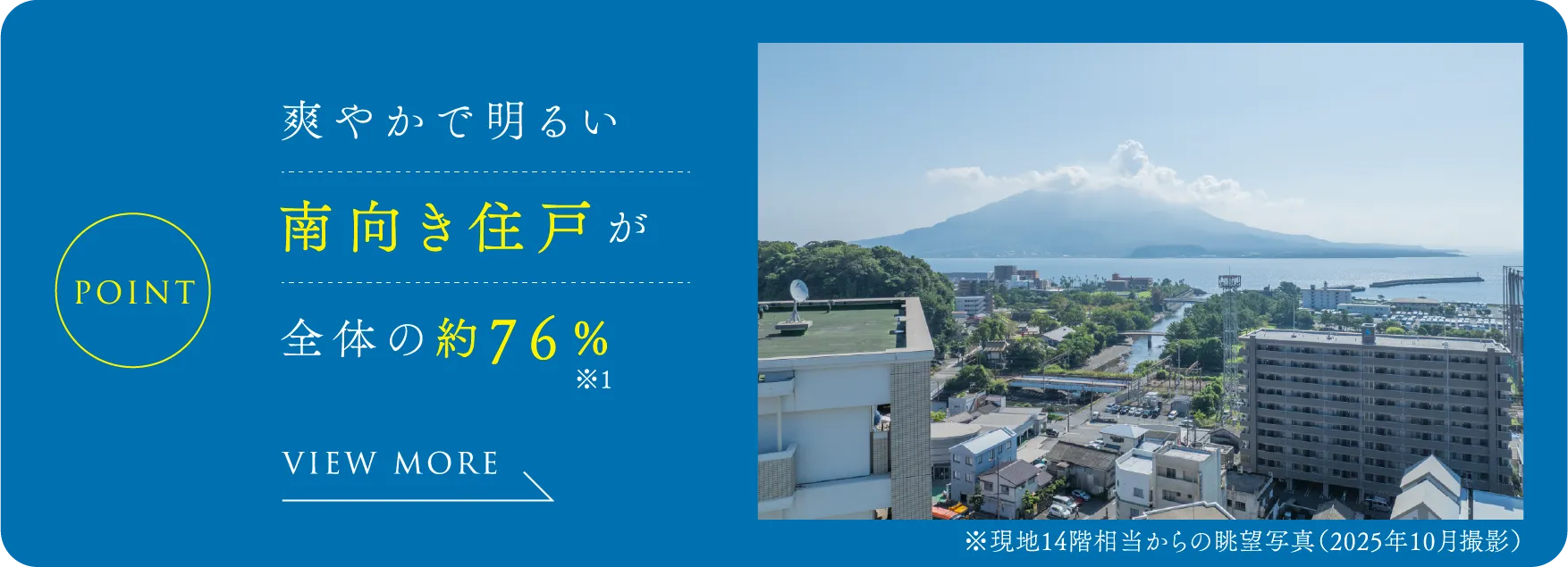 爽やかで明るい南向き住戸が全体の約76％