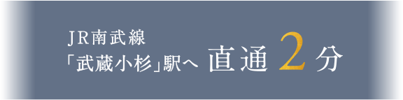 JR南武線「武蔵小杉」駅へ 直通2分
