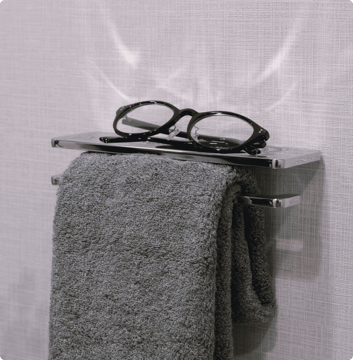 カウンター付きタオルバー