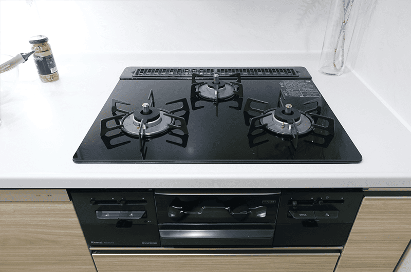 三口ガラストップコンロ