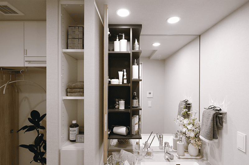 鏡裏収納付一面鏡