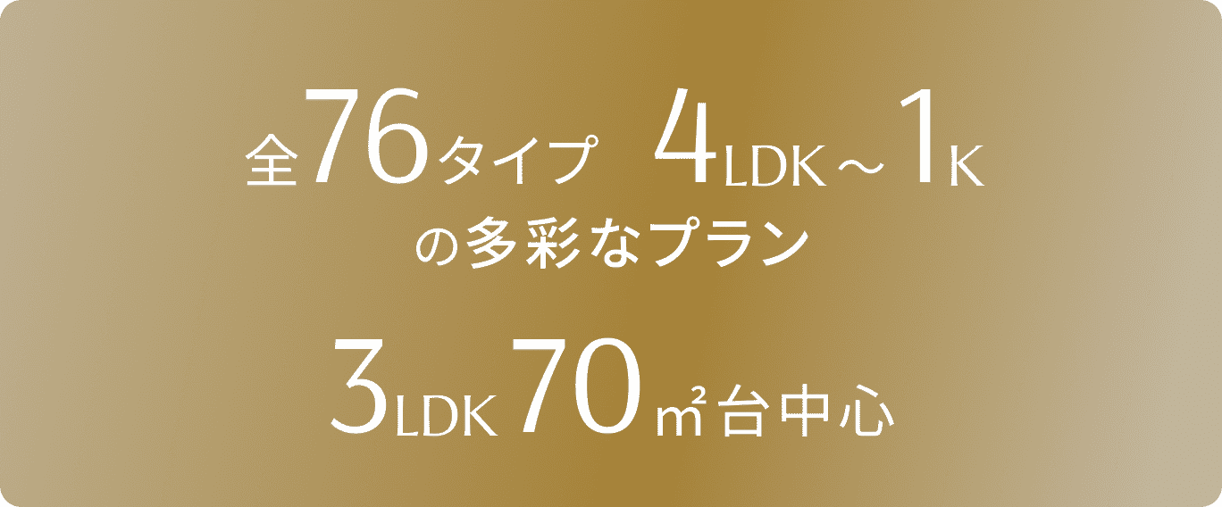 全76タイプ4LDK〜1Kの多彩なプラン