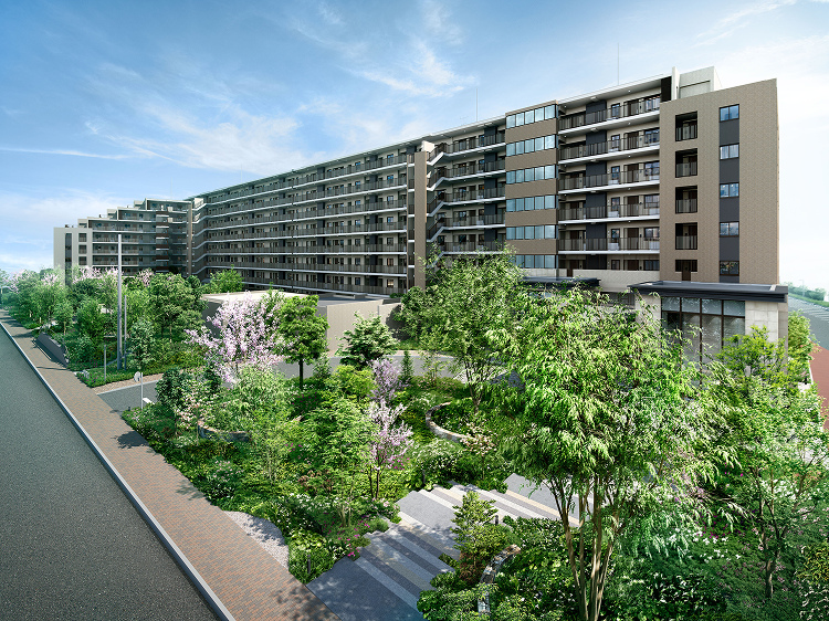 小平市小川東町の新築マンション｜グリーンプロムナード完成予想CG｜