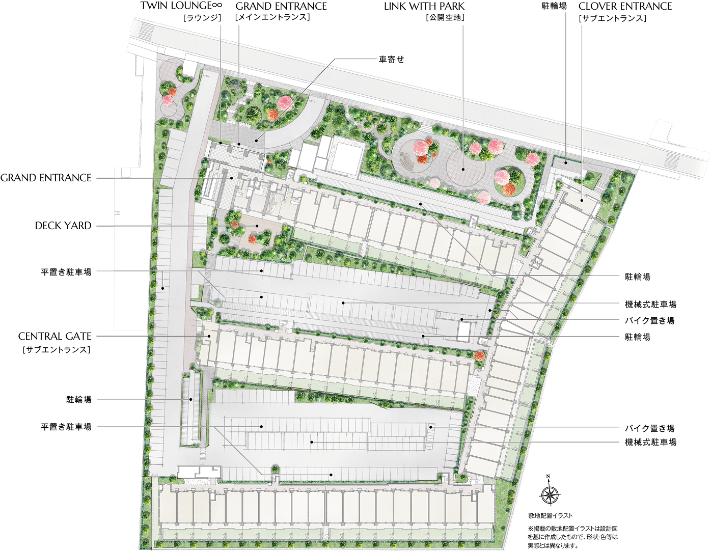 小平市小川東町の新築マンション｜敷地配置イラスト｜