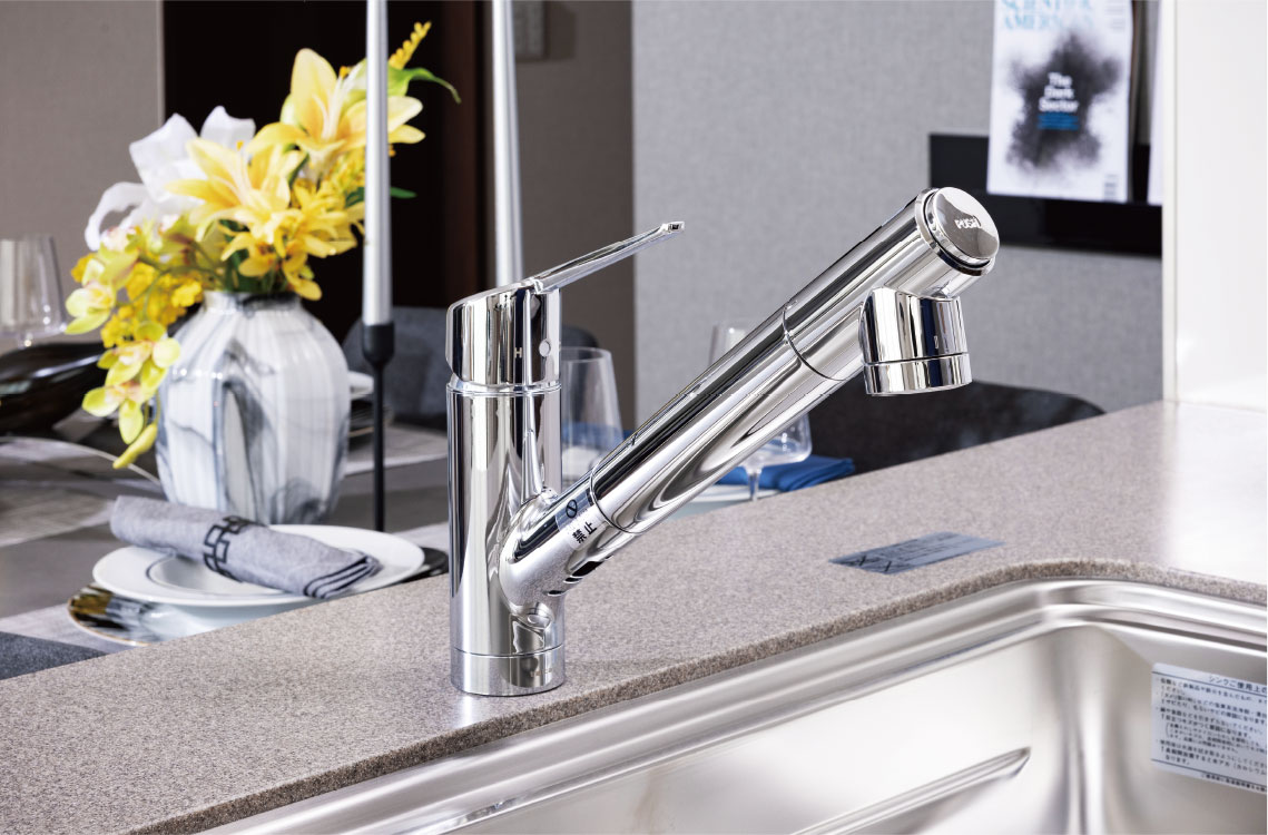 使用量を抑える　約24％の省エネ浄水一体型水栓