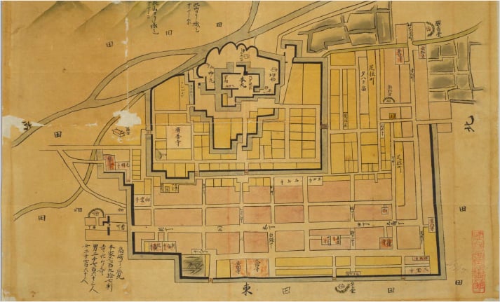高崎城城下町地図（提供写真）