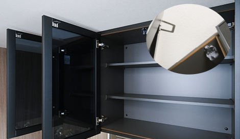 耐震ラッチ付吊戸棚